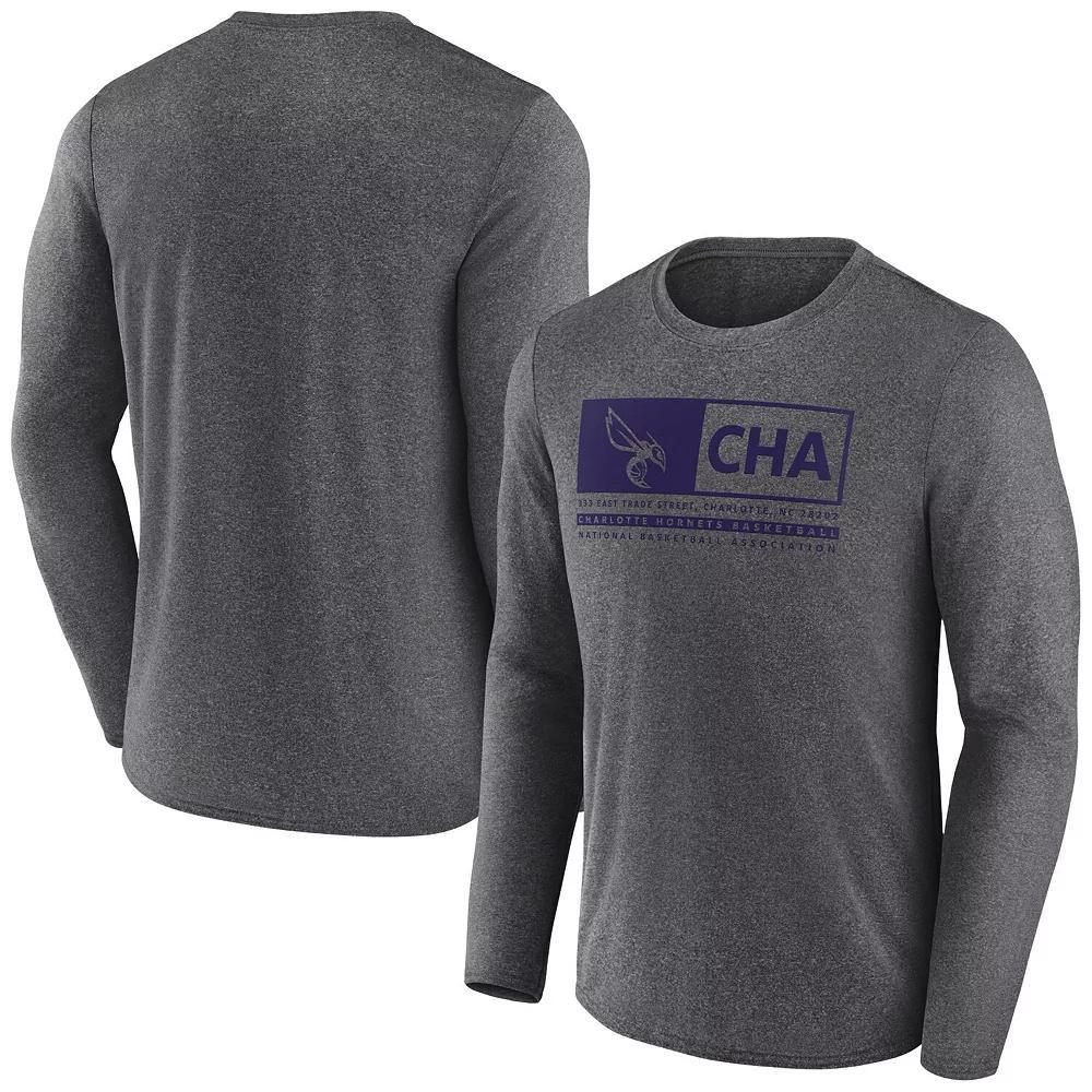 Men's Fanatics Branded Heather Charcoal Charlotte Hornets Three-Point Play T-Shirt, Size: 3XL, Chr Charco Product Image
