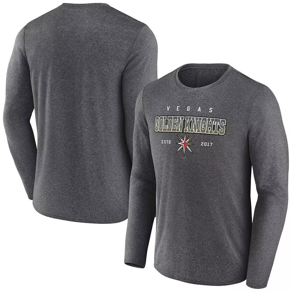 Men's Fanatics Branded Heather Charcoal Vegas Golden Knights Long Sleeve T-Shirt, Size: Medium, Lvk Charco Product Image