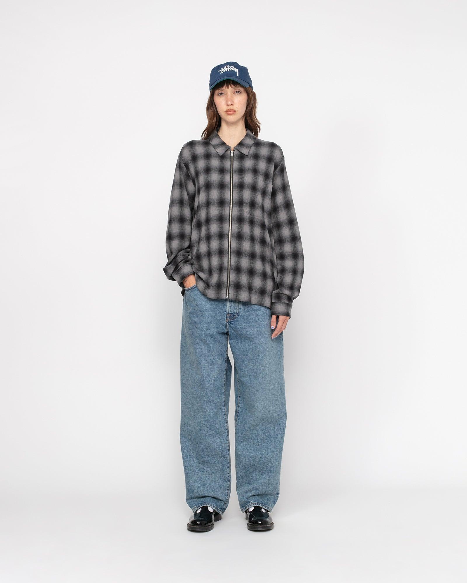 ZIP SHIRT TWISTED YARN PLAID Male Product Image