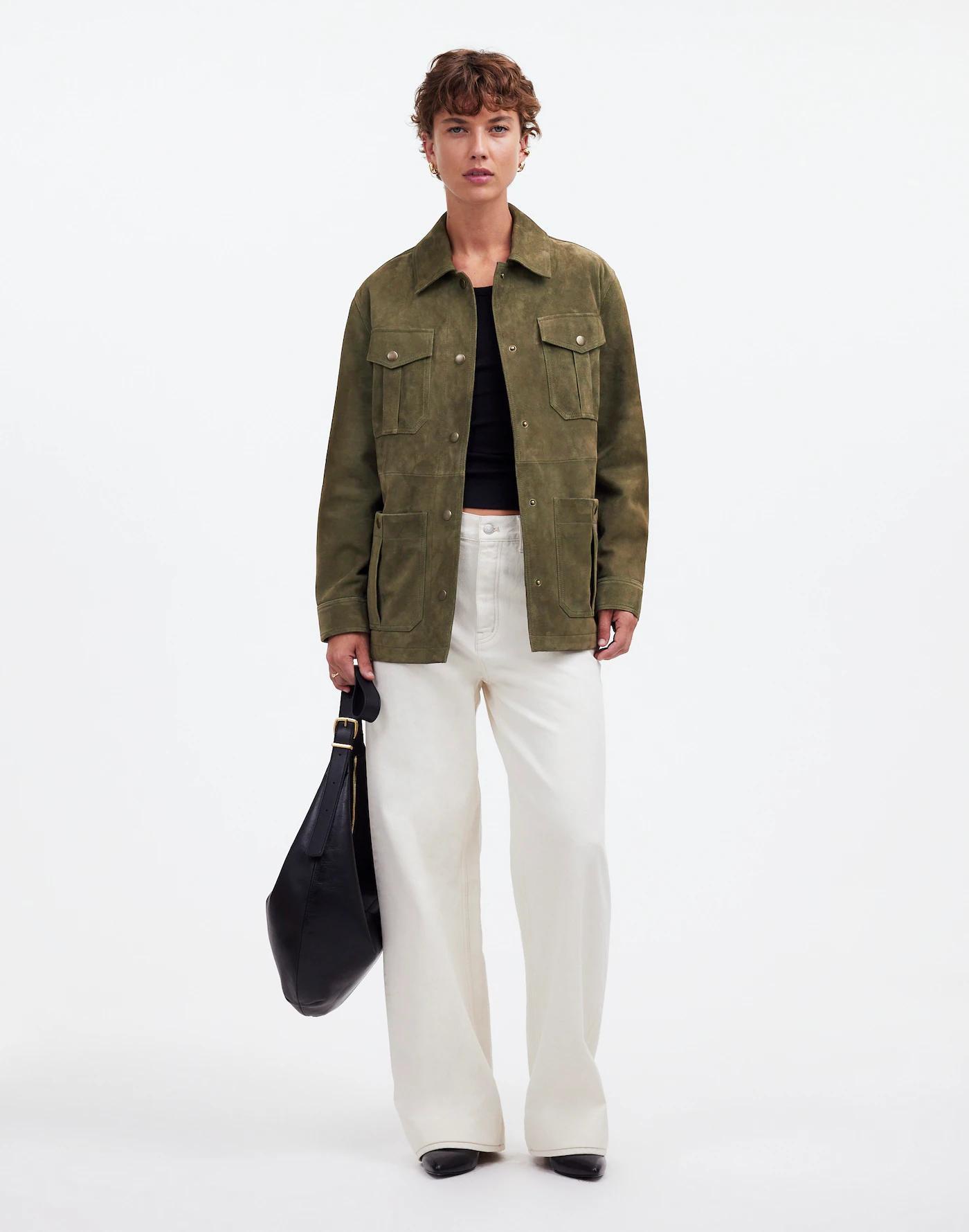 Belted Field Jacket in Suede Product Image