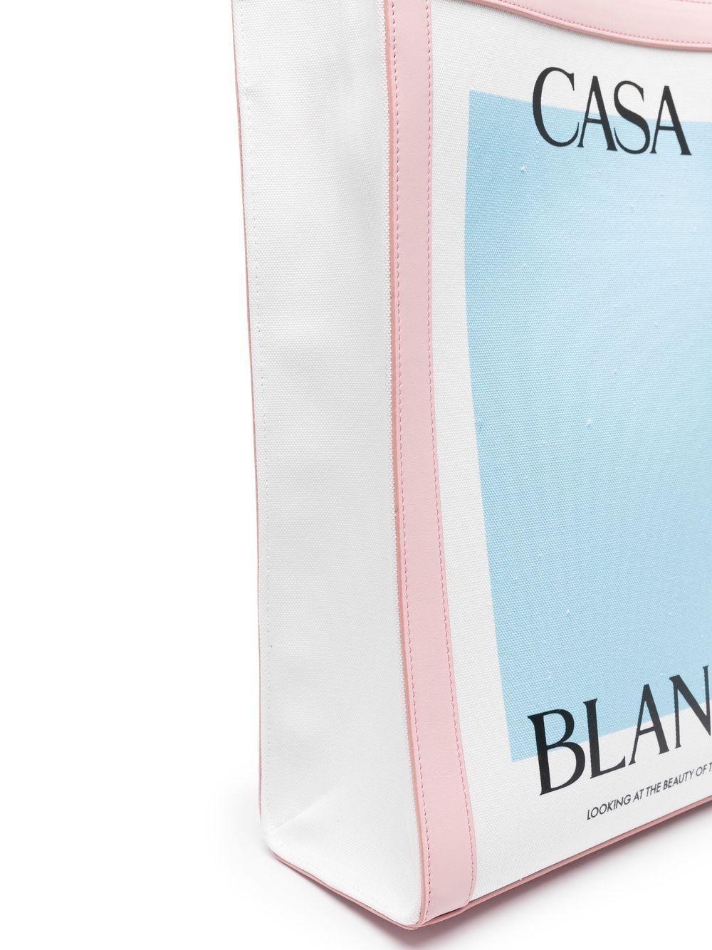 logo-print bamboo-handle tote bag Product Image