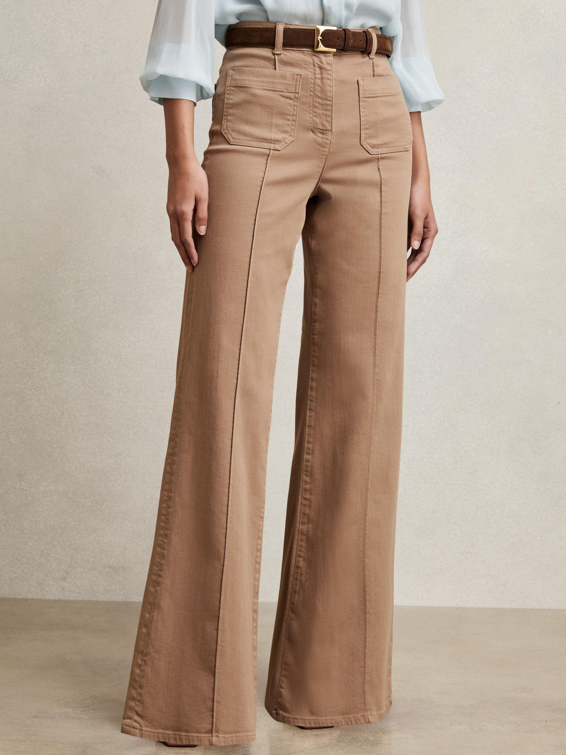 Petite Stretch-Cotton Wide-Leg Jeans in Light Blue Product Image