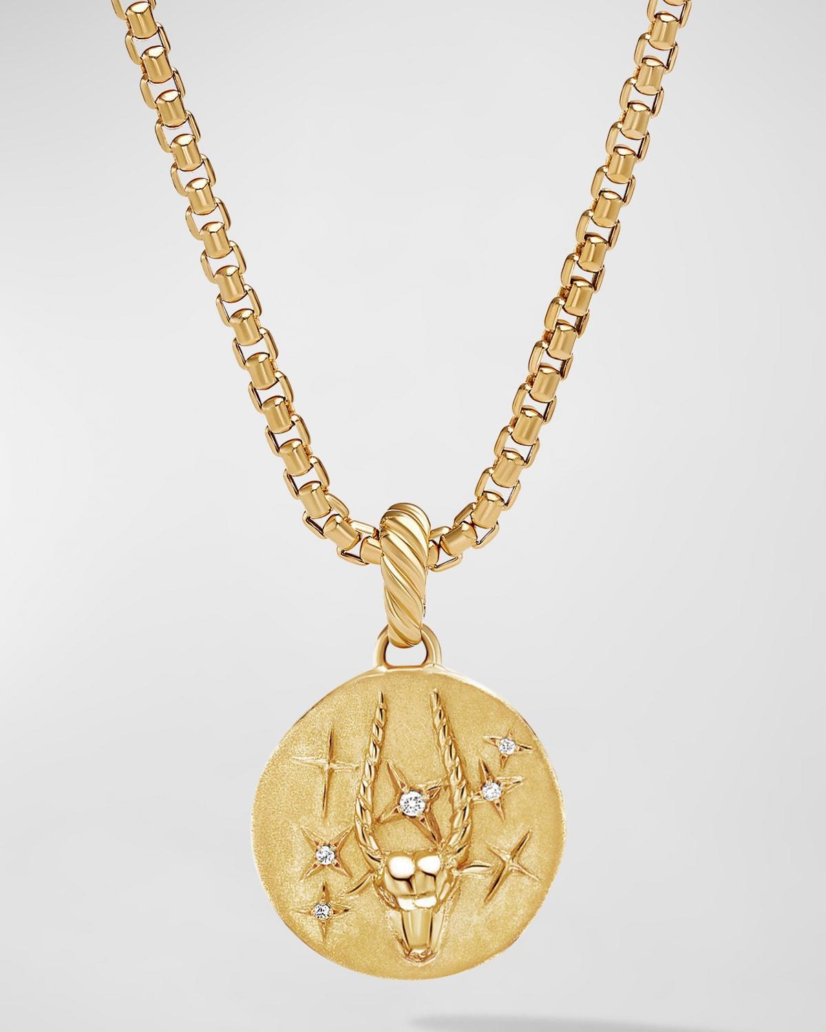 David Yurman 18K Yellow Gold Diamond Aquarius Amulet Pendant Product Image