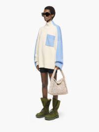 DUAL TONE - PATCH POCKET TURTLENECK SWEATER in white | JW Anderson US  Product Image