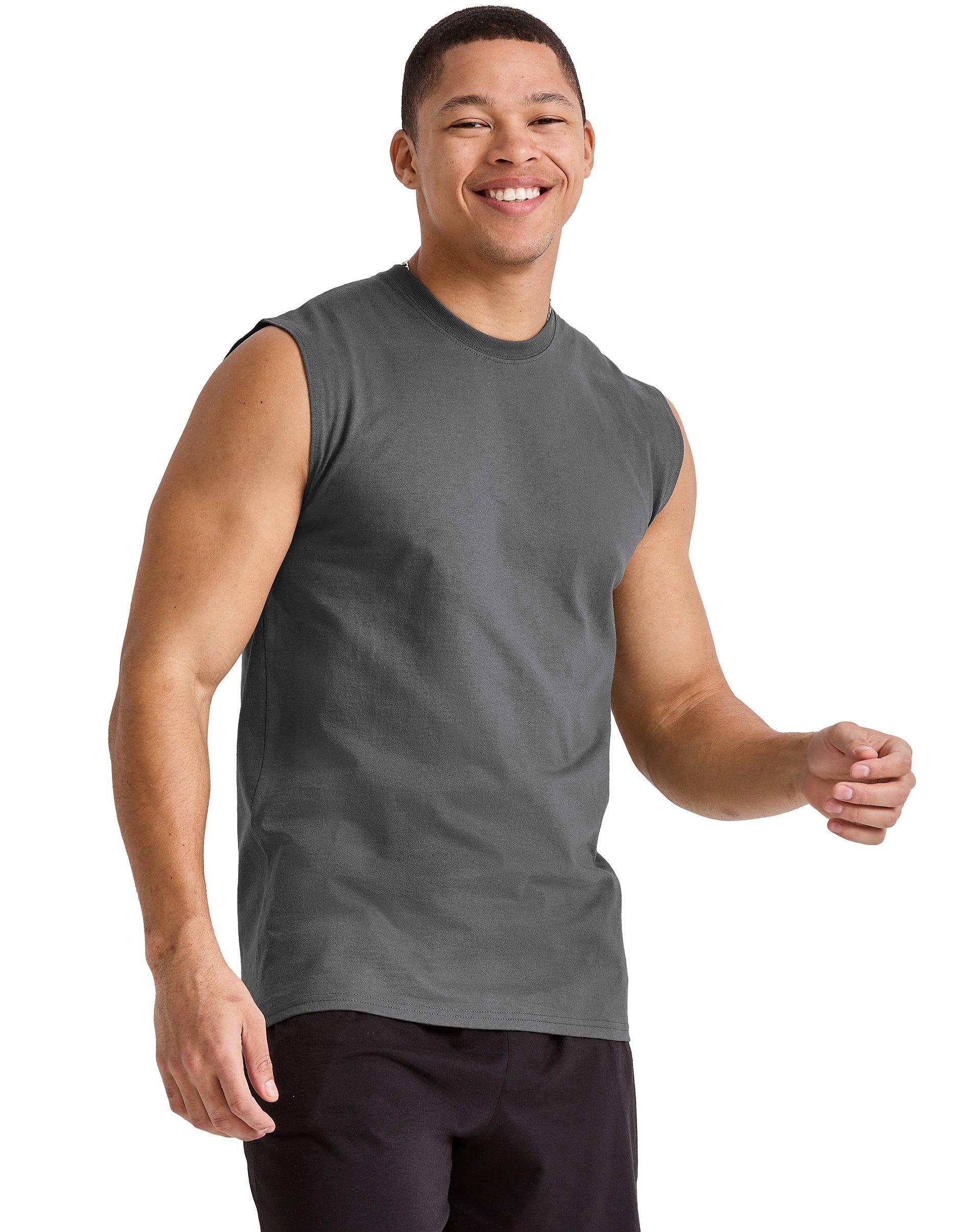 Hanes Mens Cotton Muscle Tank, 3-Pack Athletic Navy 3XL Product Image