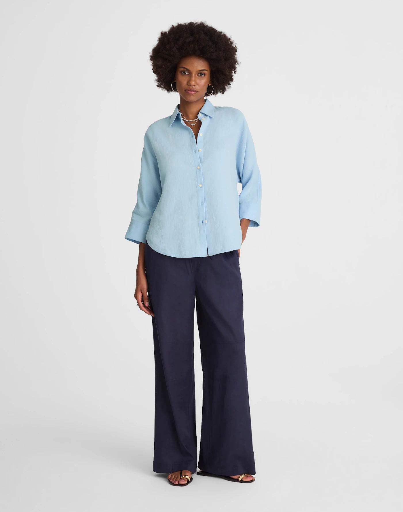 Cotton Double-Gauze Oversized Shirt Product Image