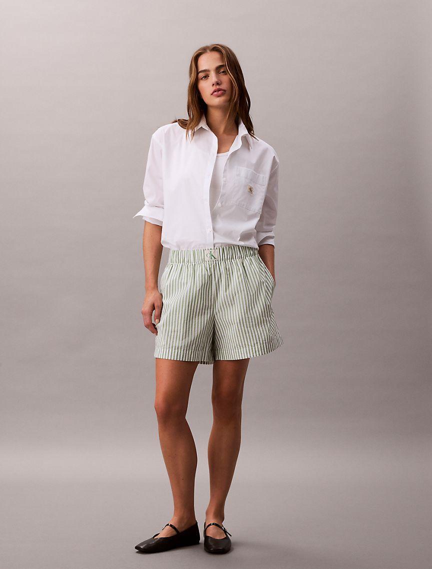Cotton Poplin Stripe Boxer Shorts Product Image