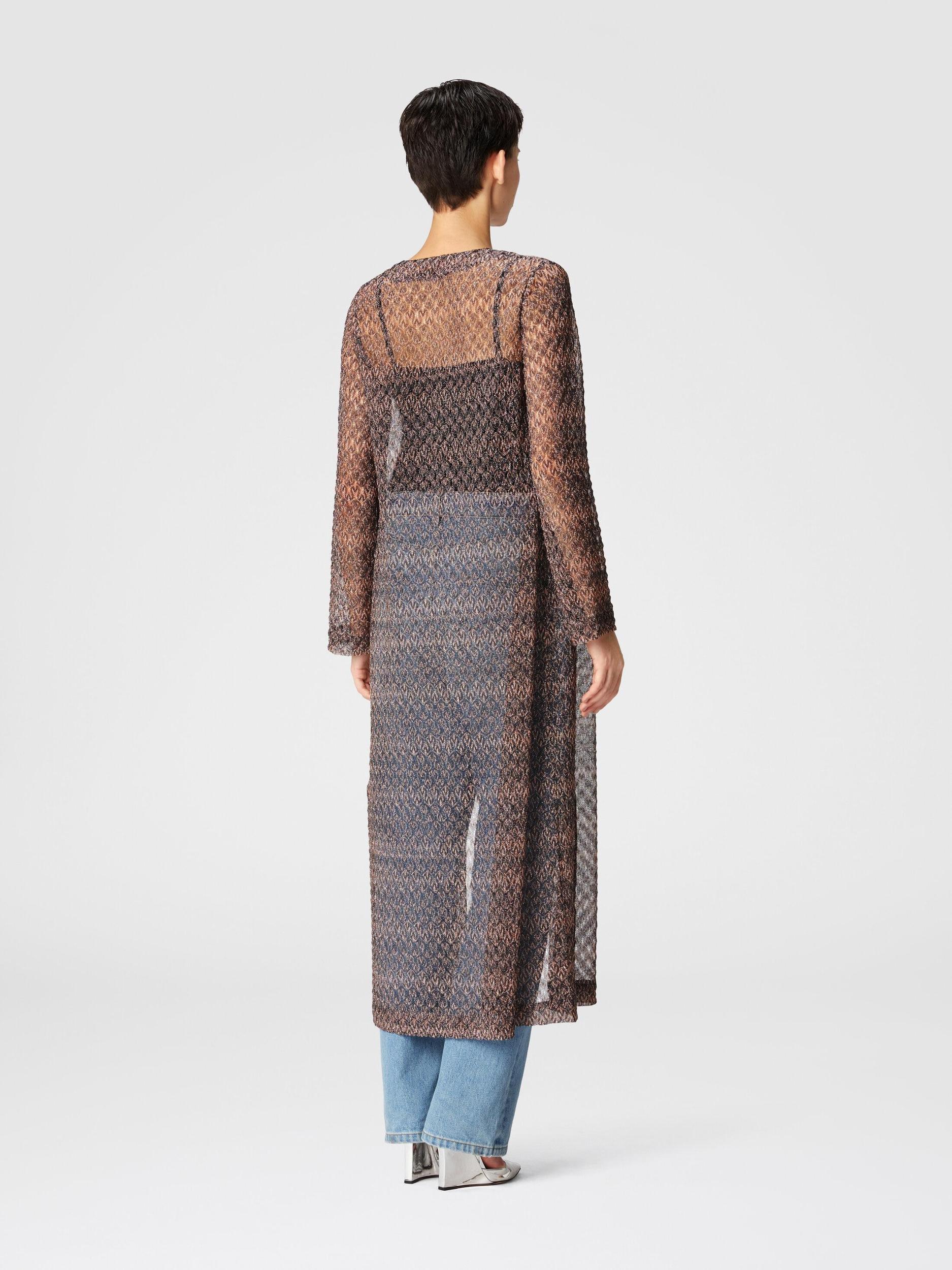 Long cardigan with lamé lace motif Product Image