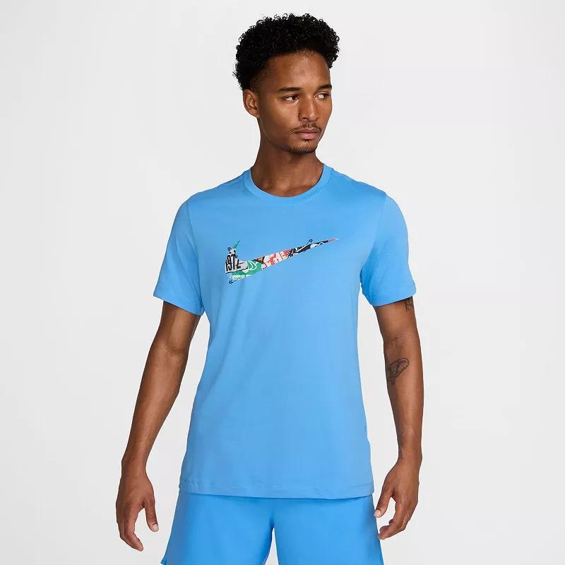 Men's Nike Dri-FIT Running Tee, Size: XL, University Blue Product Image