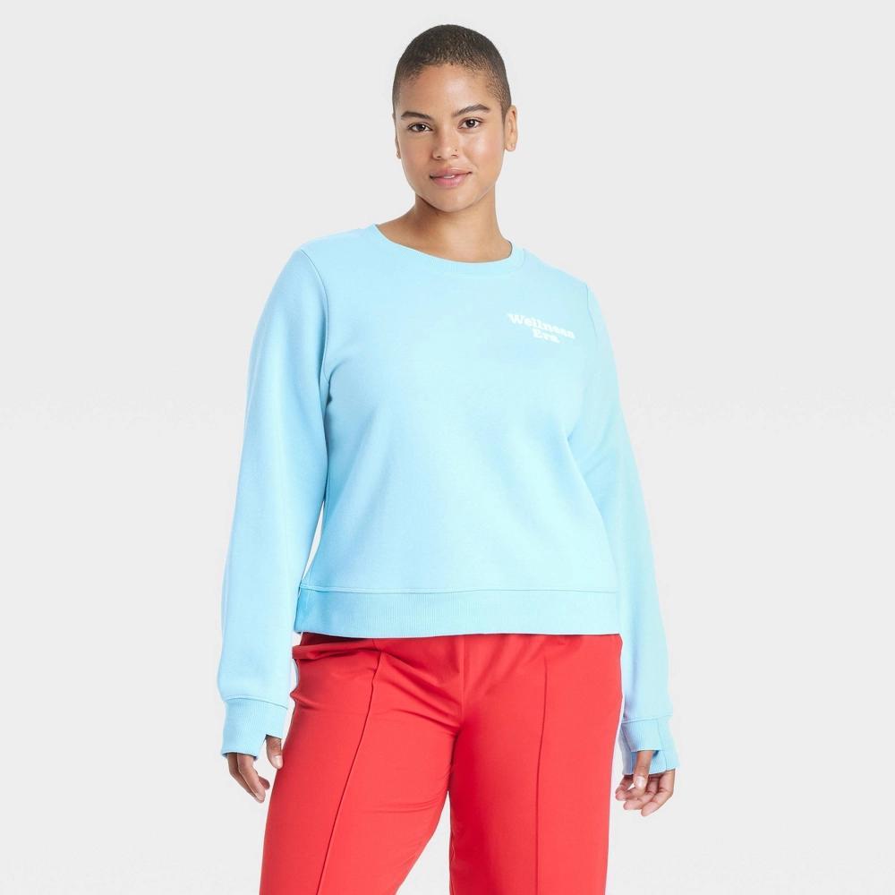 Womens Crewneck Graphic Sweatshirt - All In Motion Blue XS Product Image