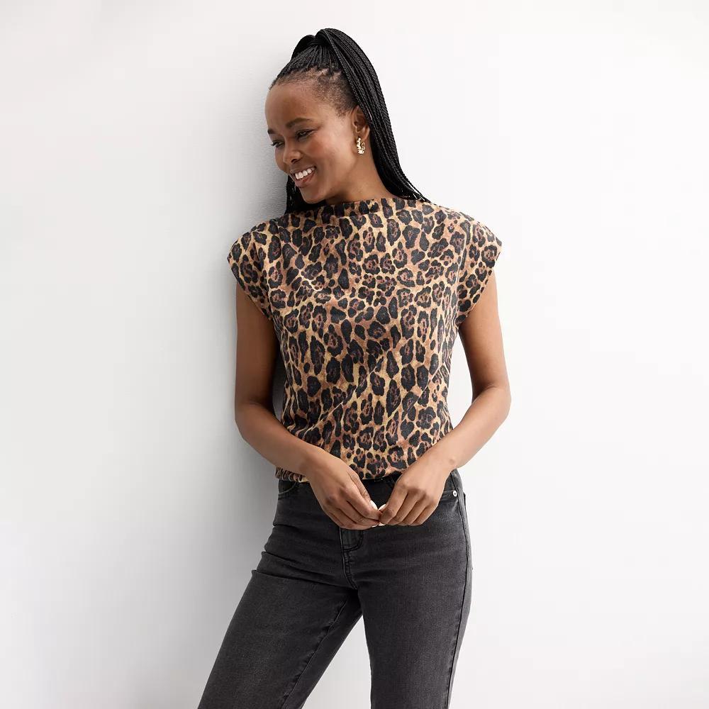 INTEMPO™ Women's Sleeveless Dolman Top, Size: Medium, Leopard Product Image
