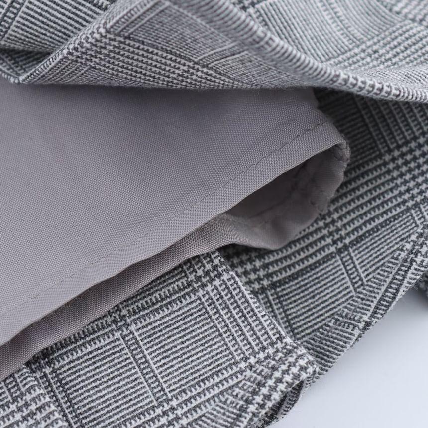 Plaid Buckled Pleated Skort Product Image