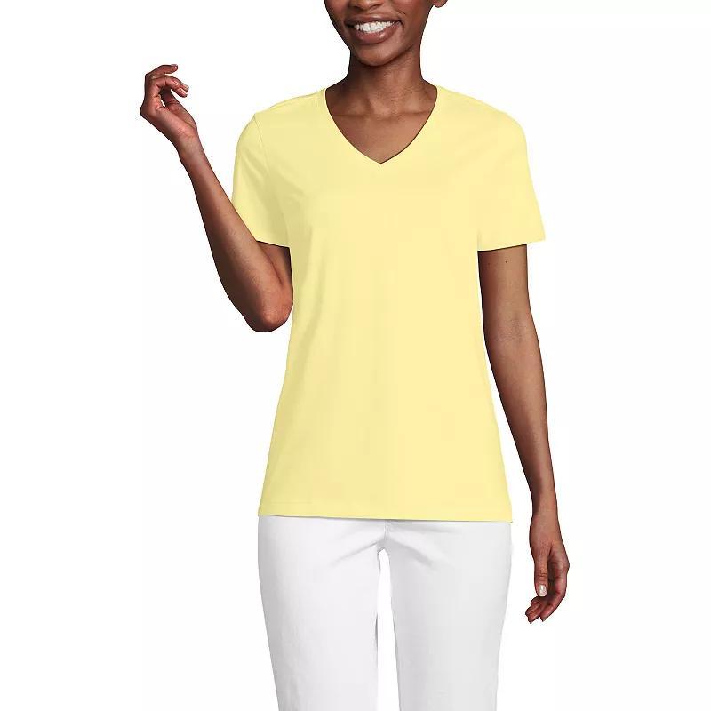 Women's Lands' End Relaxed-Fit Supima Cotton V-Neck Tee, Size: Small, Soft  Blue Product Image