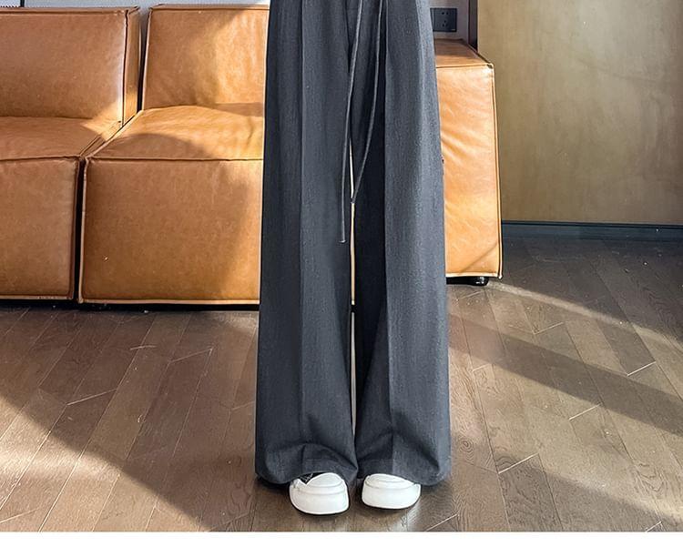 High Rise Plain Wide Leg Suit Pants (Various Designs) Product Image