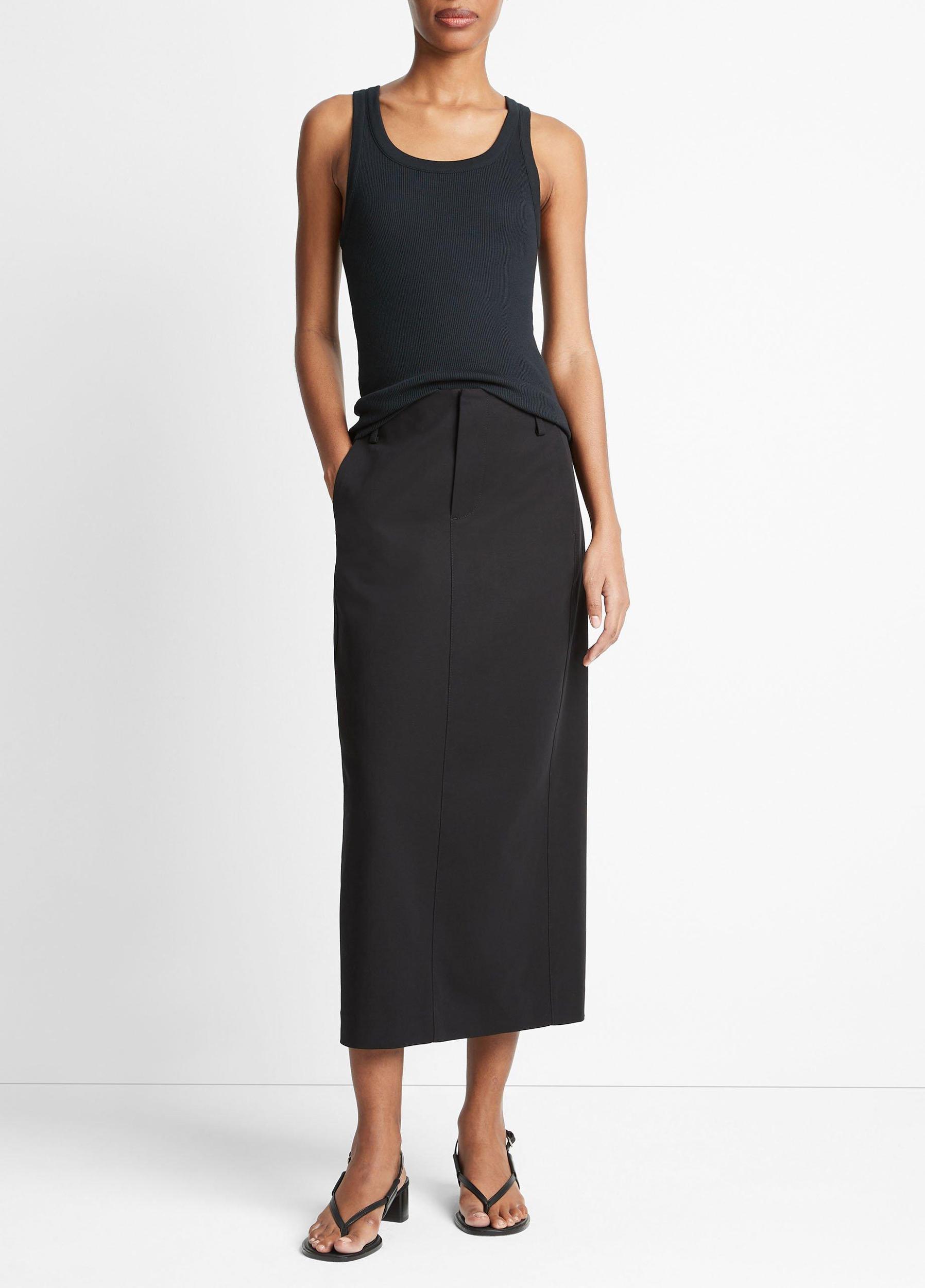 Cotton Low-Rise Straight Trouser Skirt Product Image