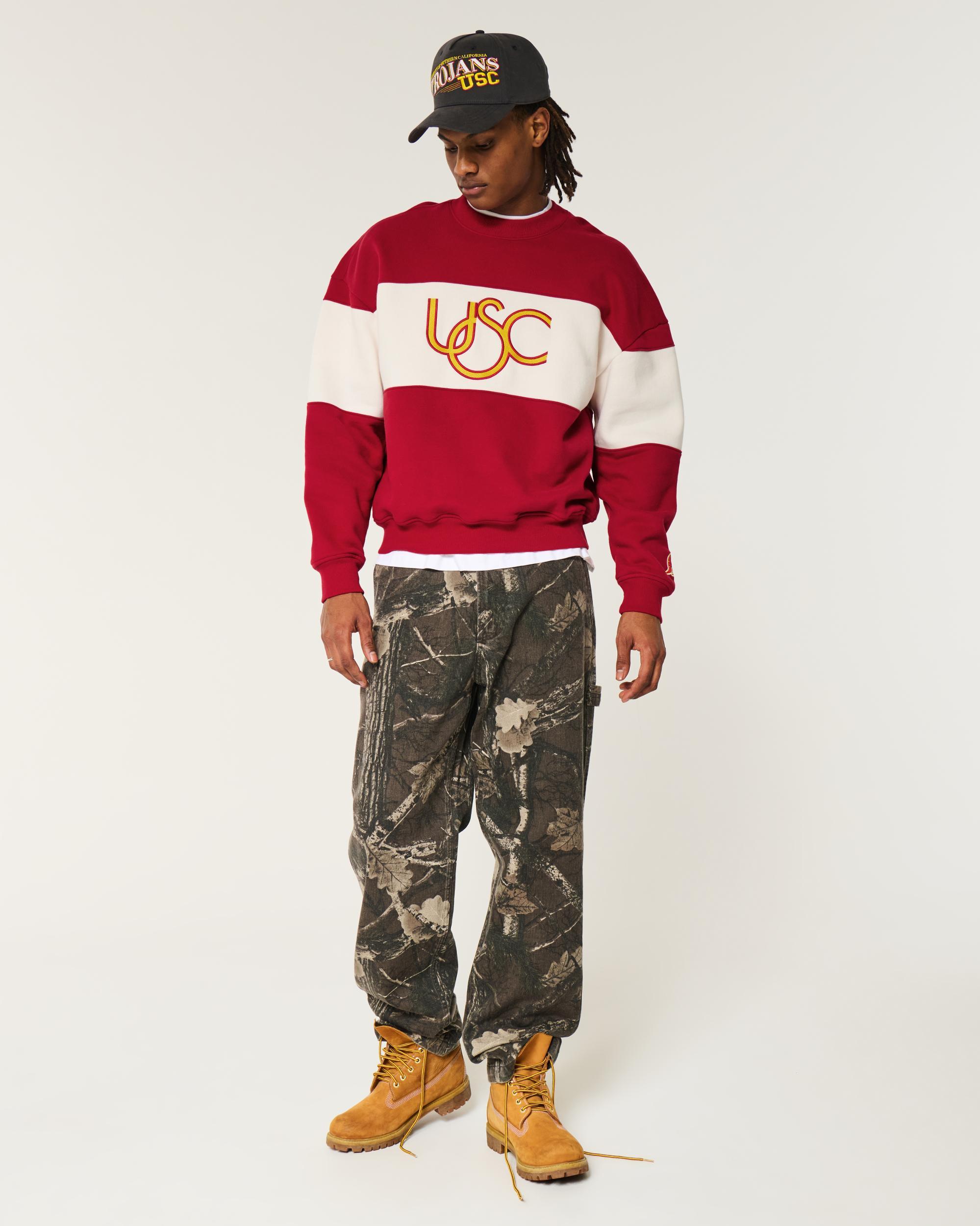 Boxy USC Graphic Crew Sweatshirt Product Image