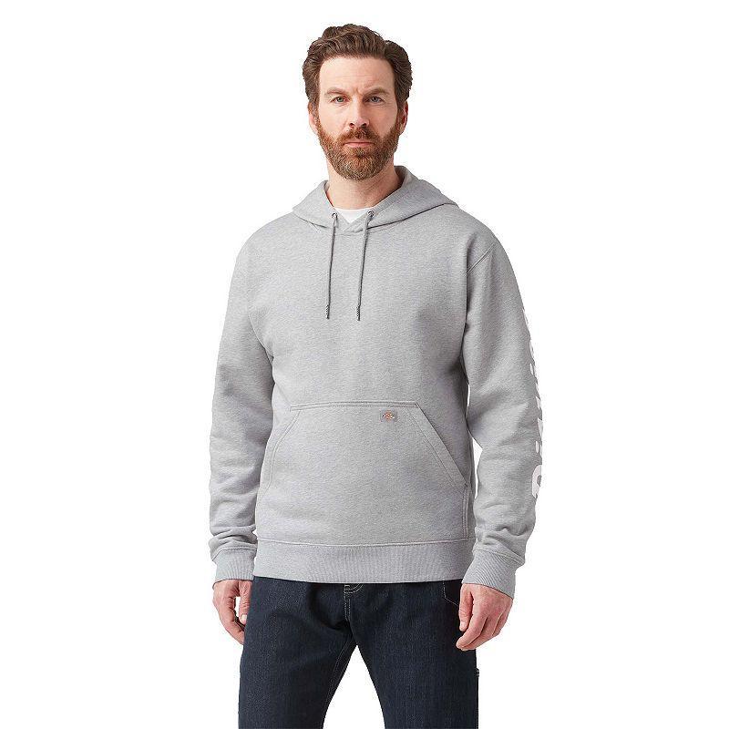 Men's Dickies Water Repellent Logo-Sleeve Hoodie, Size: Large, Grey Grey Product Image