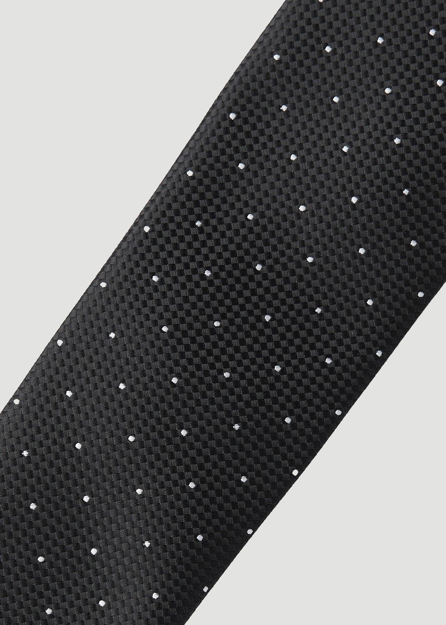 Dress Ties for Tall Men in Black Dot Product Image