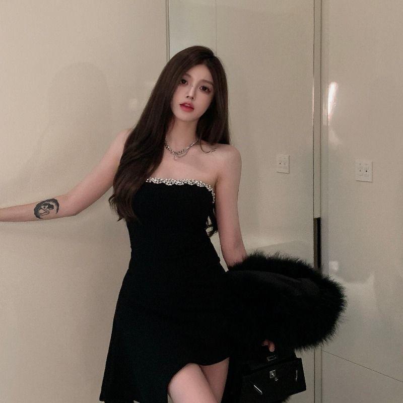 Plain Rhinestone Sheath Tube Dress (Various Designs) Product Image