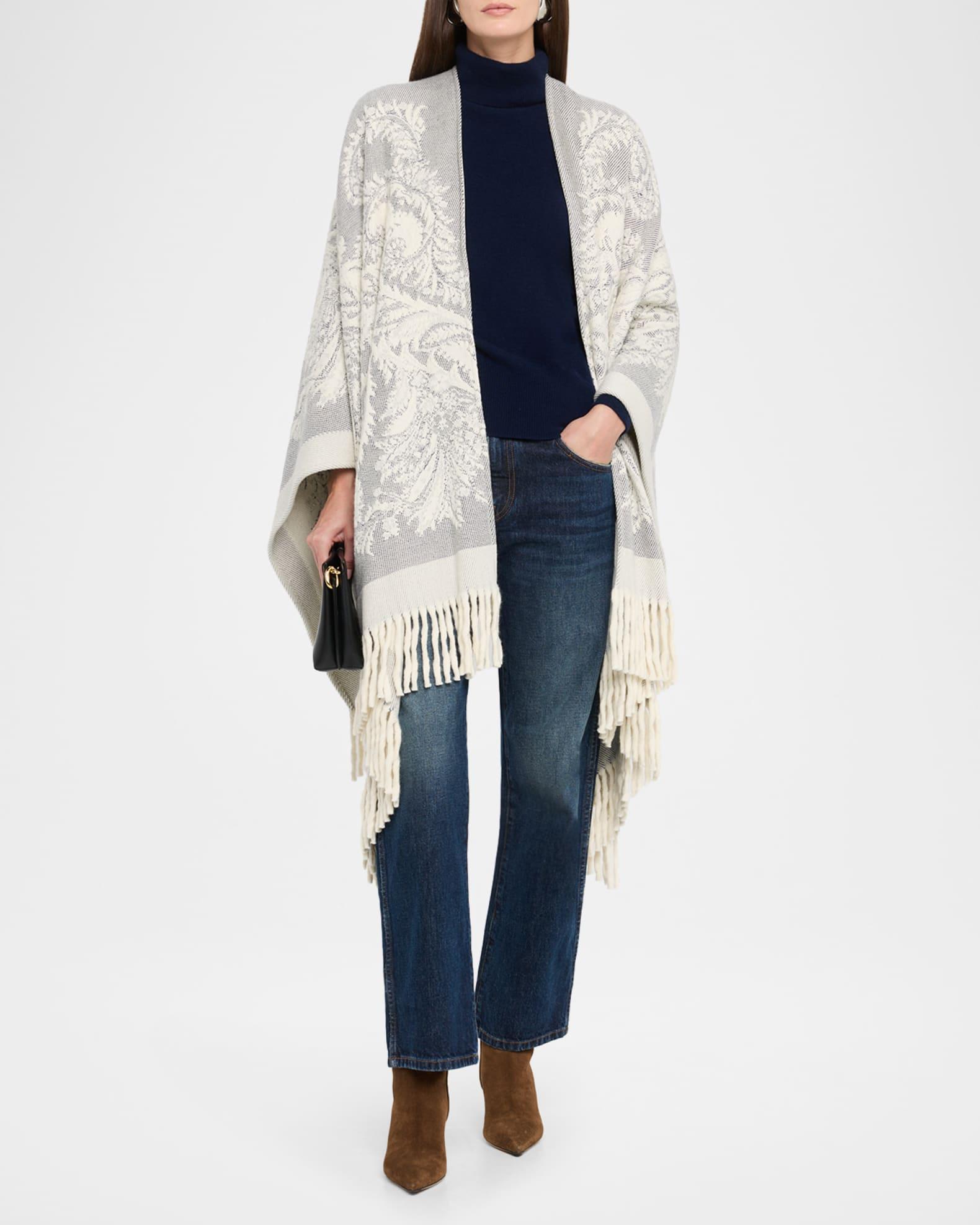 Paisley Jacquard Wool Cape Product Image