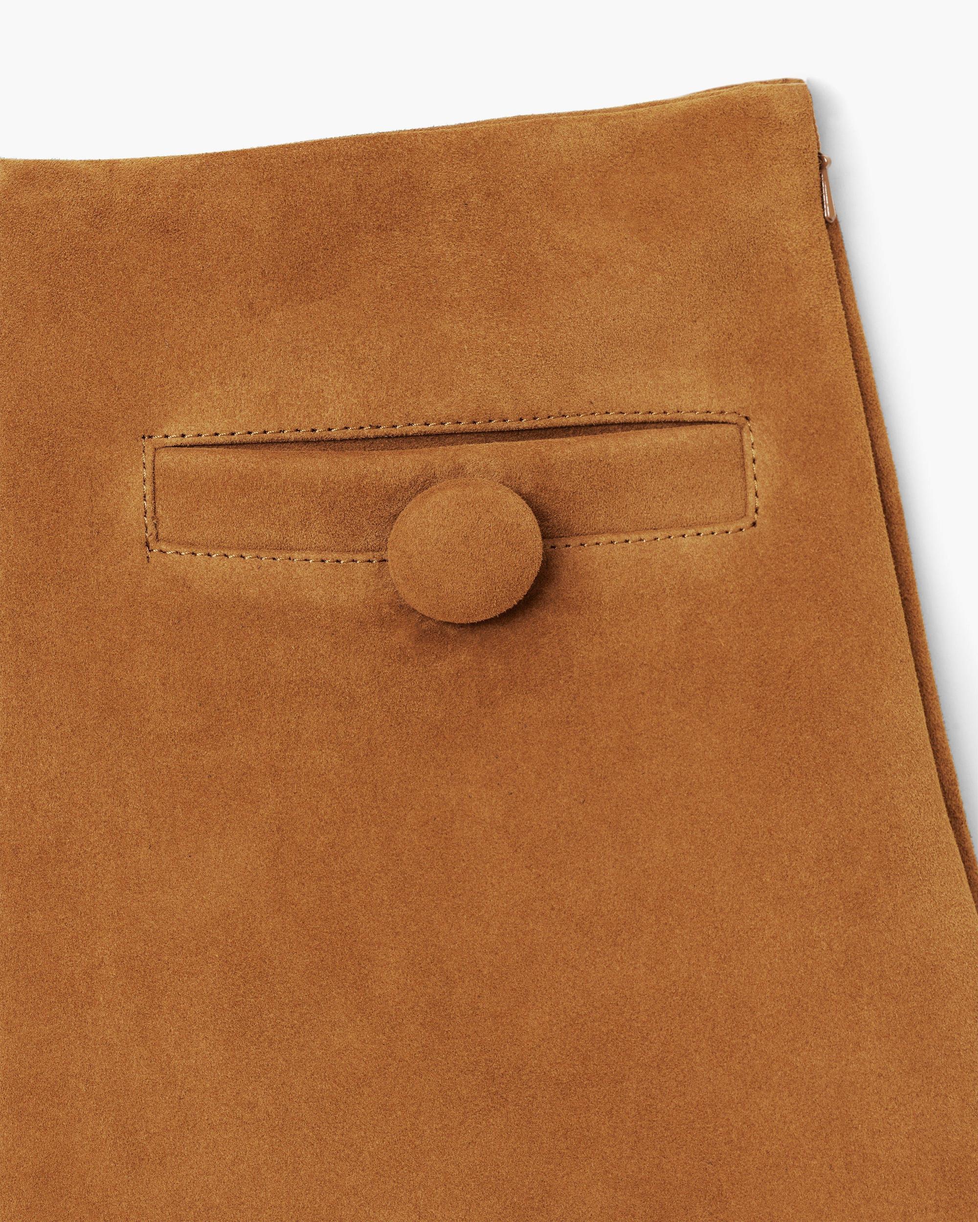 Suede Box Pleat Mini Skirt Product Image
