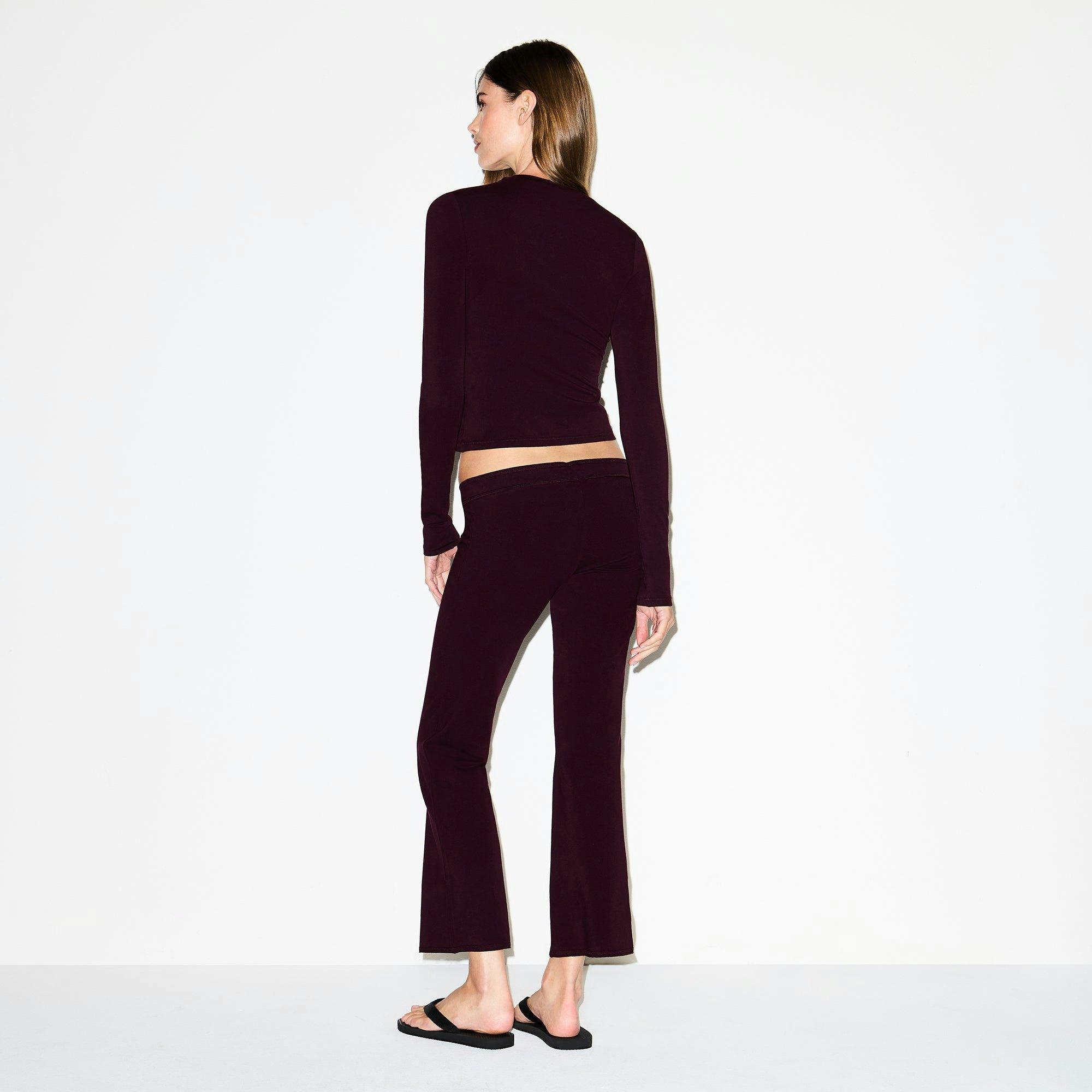 COTTON JERSEY LONG SLEEVE T-SHIRT | CURRANT Product Image