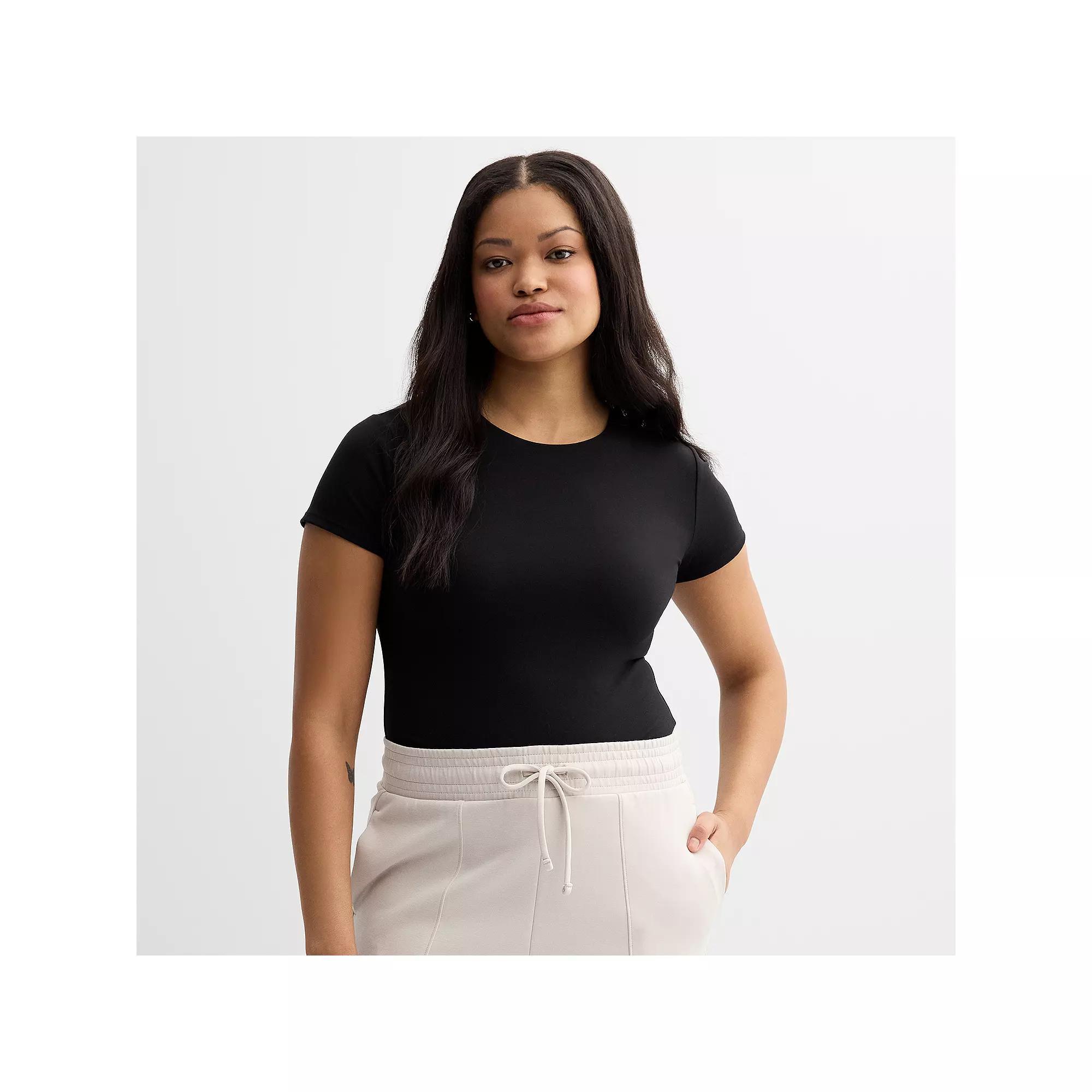 Women's FLX Affirmation Short Sleeve Bodysuit, Size: XL, Mineral Black Product Image