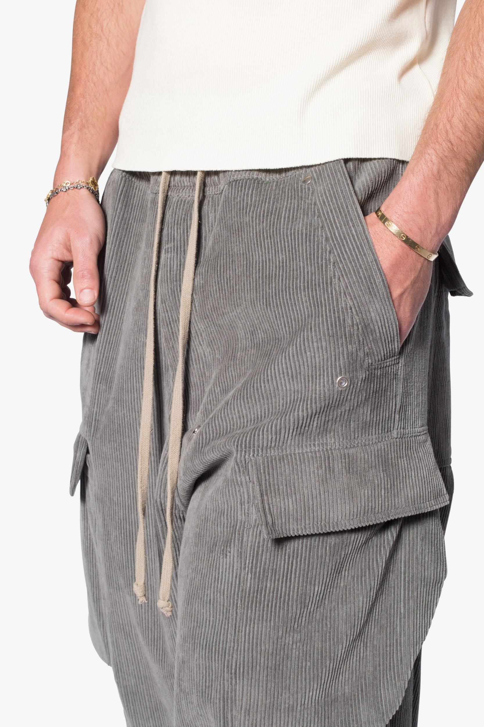 Corduroy Rave Double Cargo Pants - Grey Product Image