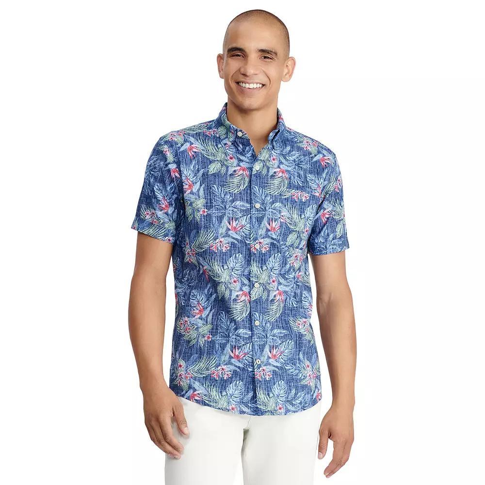 Mens IZOD Saltwater Dockside Chambray Short Sleeve Button-Down Shirt Product Image