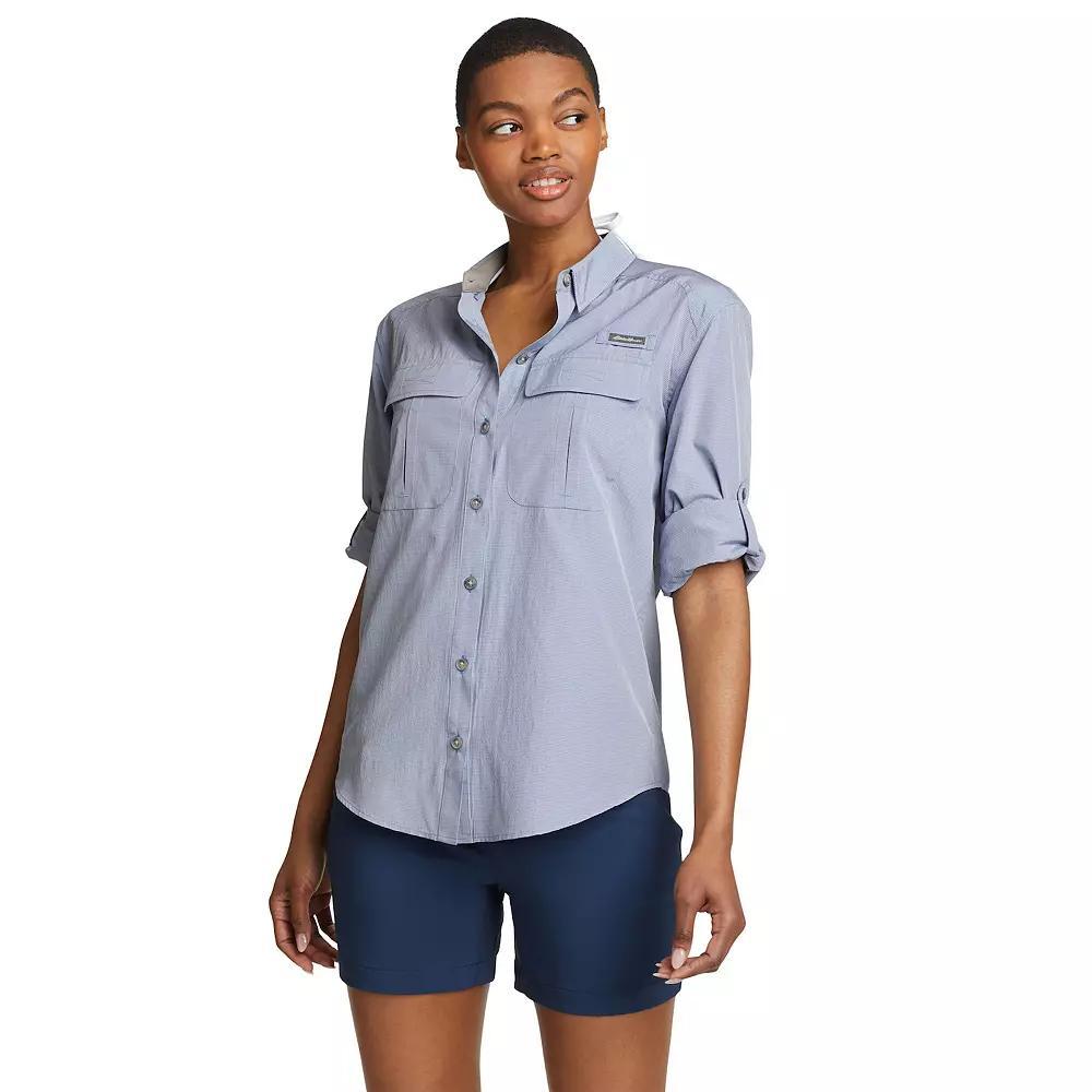 Women's Eddie Bauer Long Sleeve UPF Field Shirt, Size: XXL, Blue Product Image
