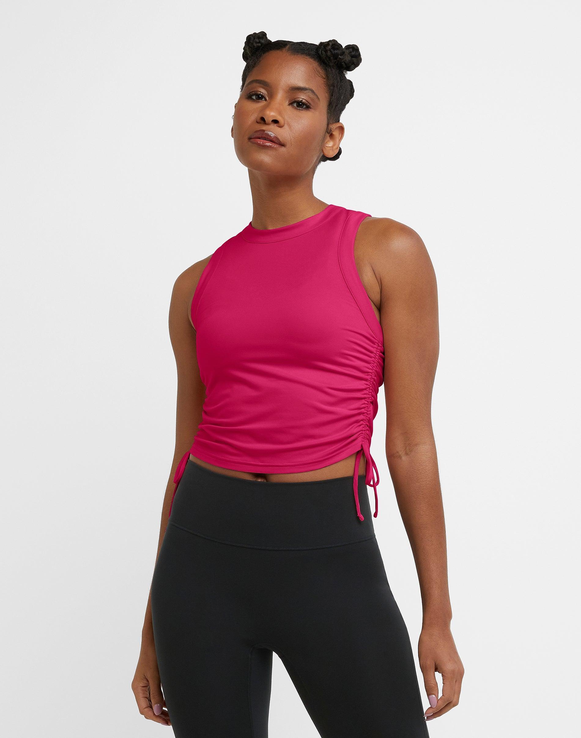 Champion Soft Touch Ruched Tank (Strawberry Rouge) Women's Clothing Product Image