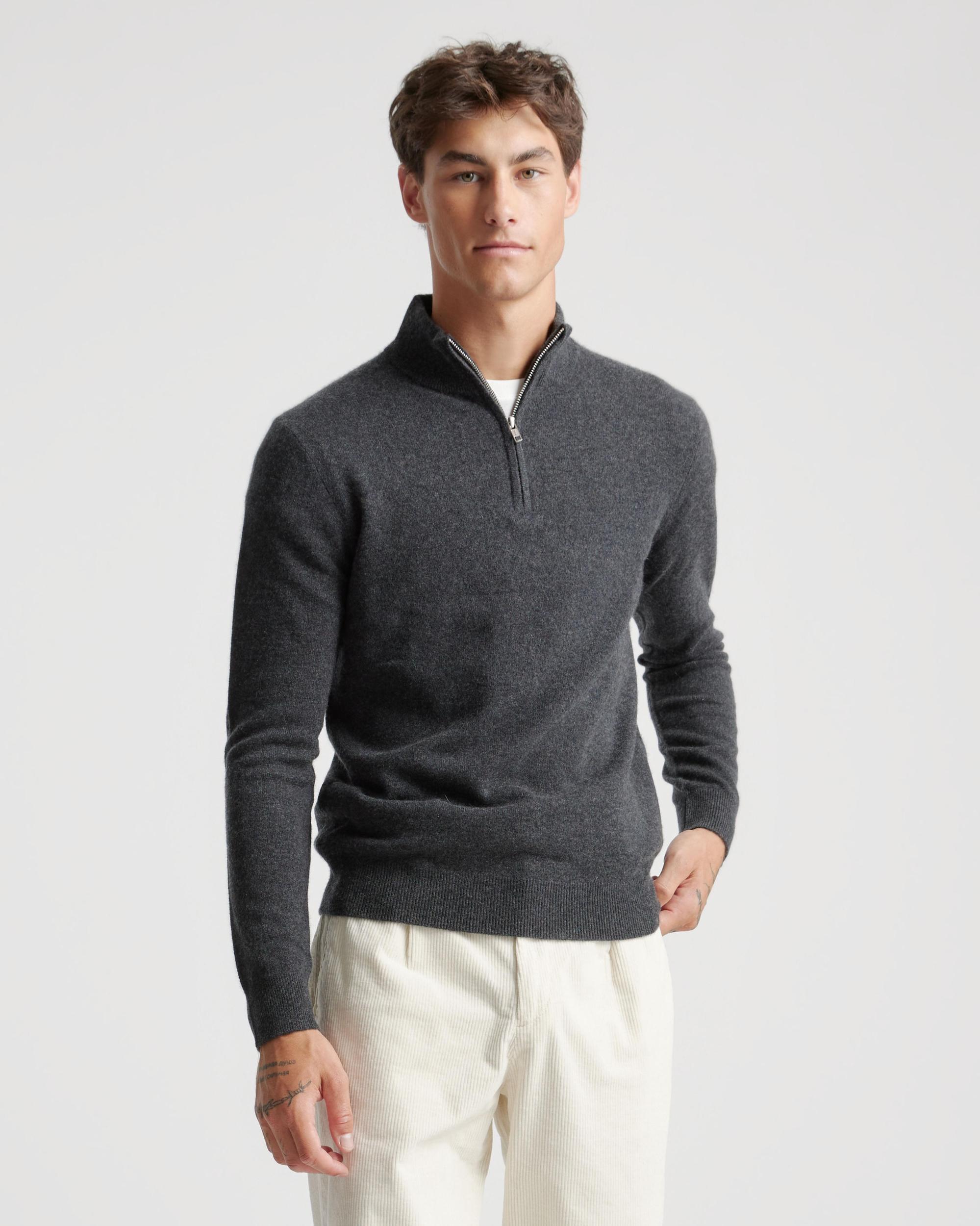 Mongolian Cashmere Quarter Zip Sweater Product Image