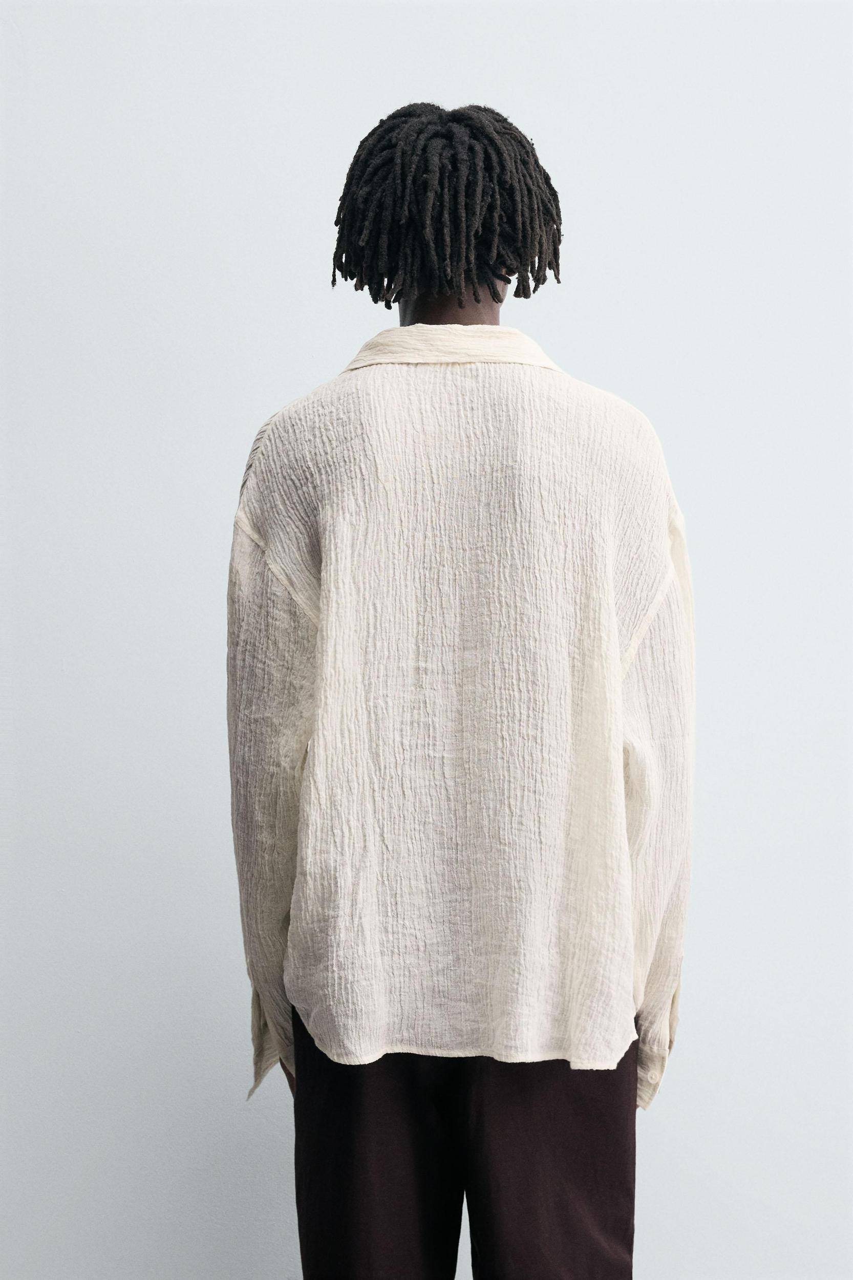 100% CRINKLED LINEN SHIRT Product Image