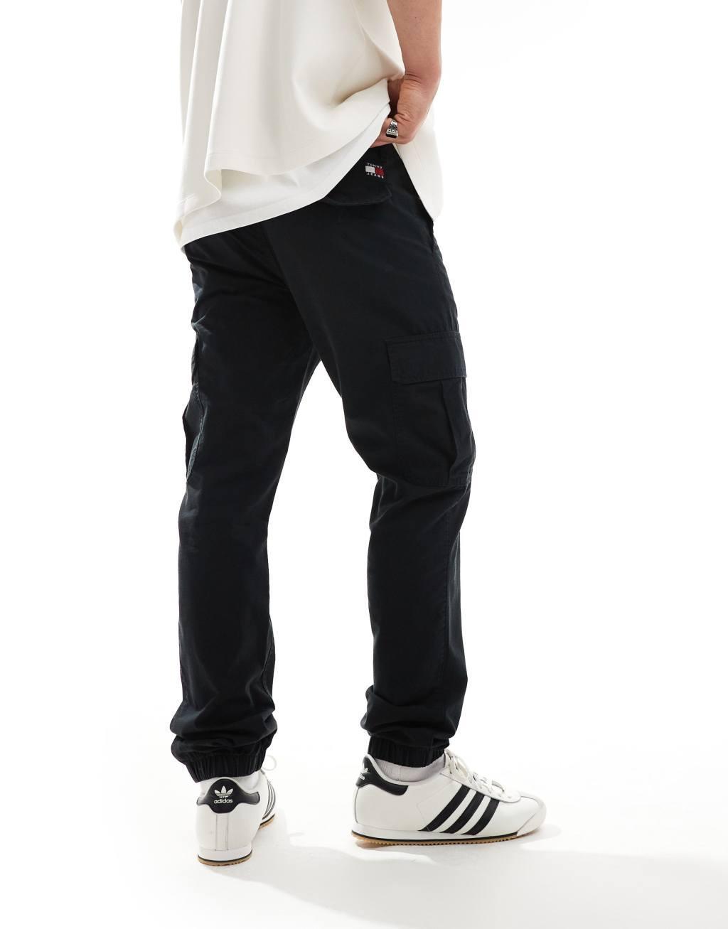 Tommy Jeans Ryan ripstop cargo pants in black Product Image