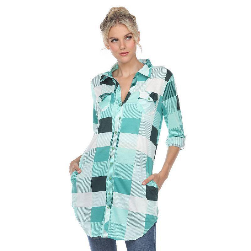 Womens Plaid Tunic Shirt Product Image