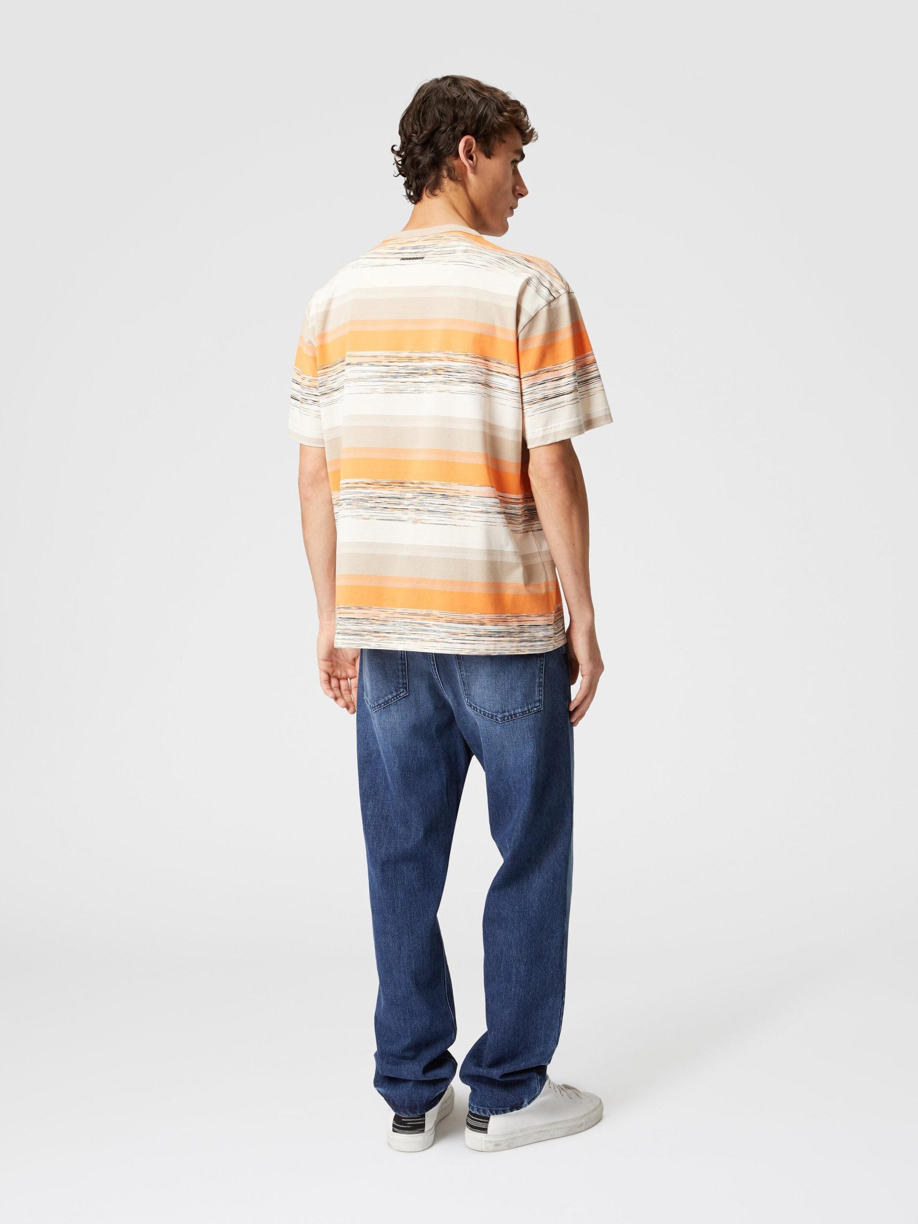 Striped cotton jersey T-shirt with logo Product Image