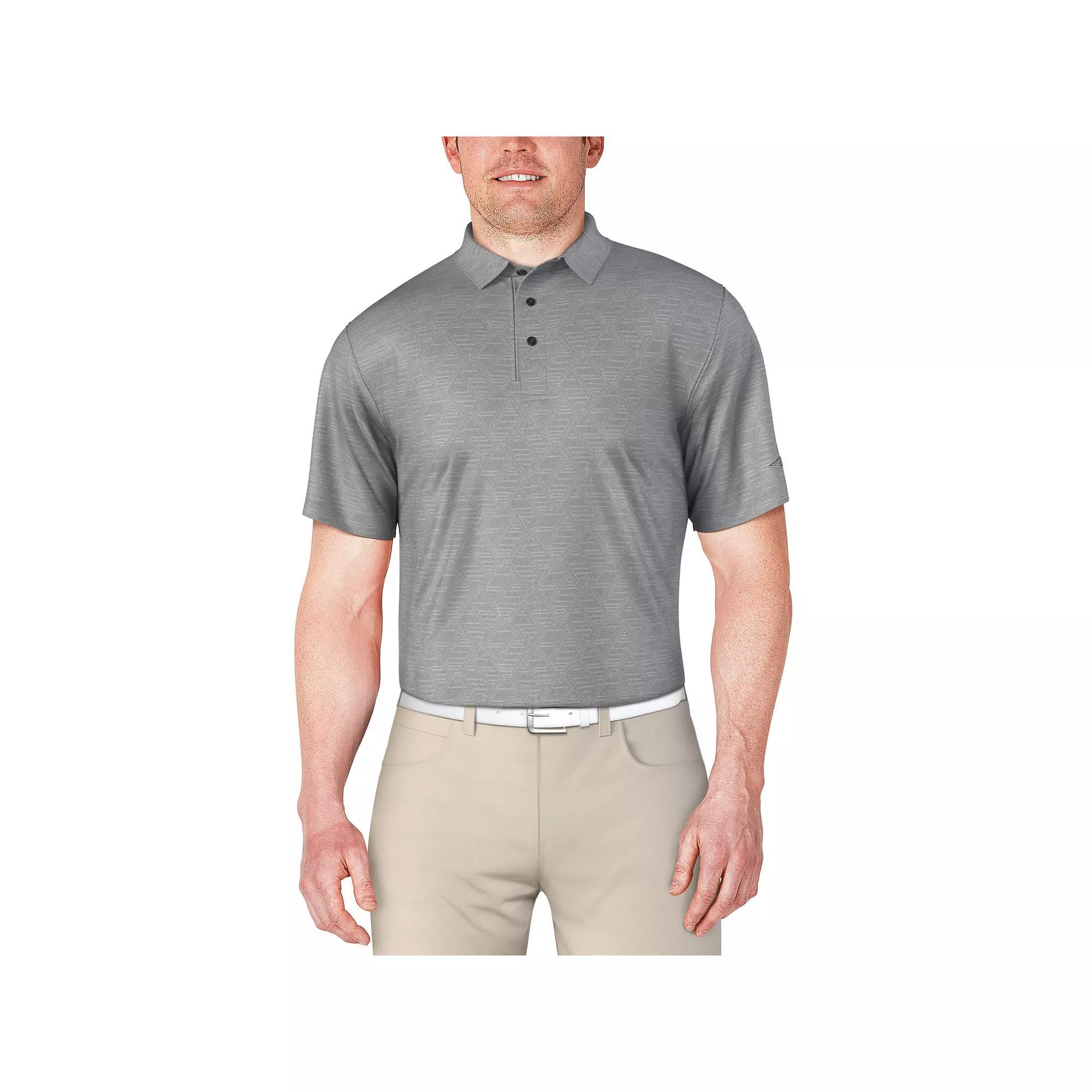 Men's Grand Slam Geo Heather Jacquard Polo Shirt, Size: XL, Tradedawn Product Image