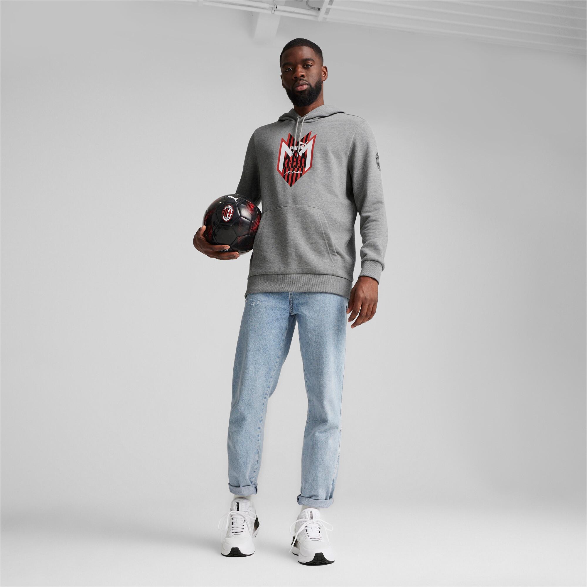 PUMA AC Milan Ftblicons Men's Hoodie in Grey Product Image