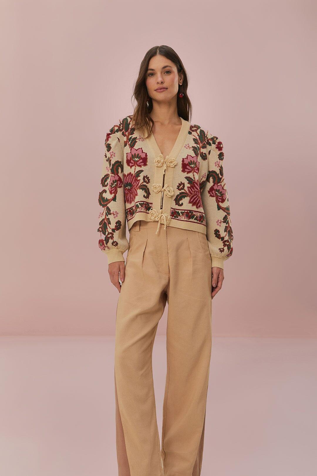 Bicolor High Waist Pants, BEIGE / XXS Product Image