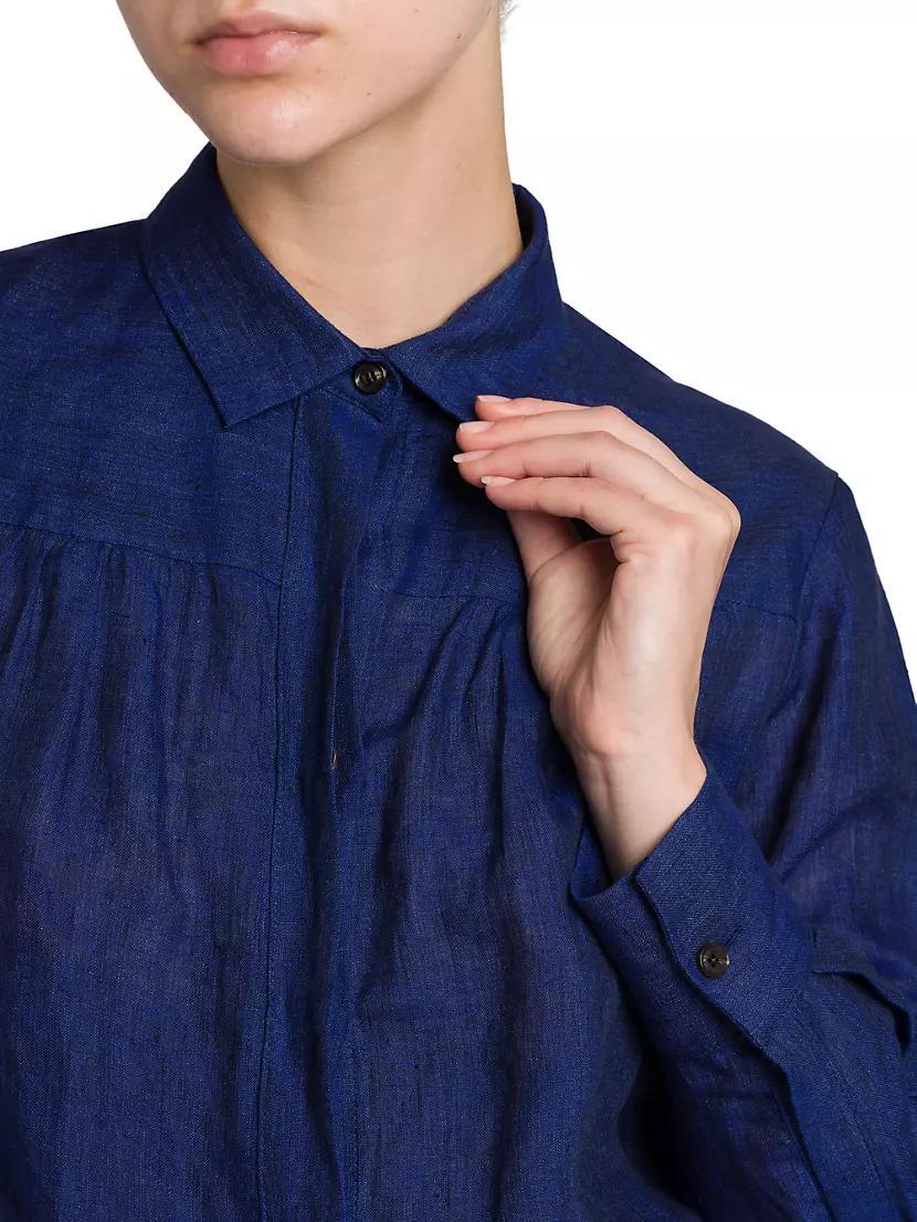 Linen Tie-Waist Shirtdress Product Image