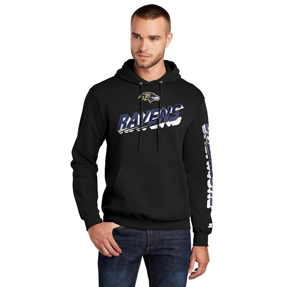 Men's Starter  Charcoal Philadelphia Eagles Arch Over Logo Pullover Hoodie, Size: XXL Product Image