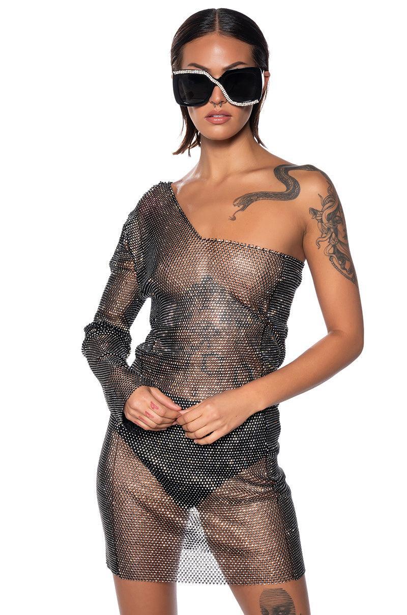 KNIGHT IN SHINING ARMOR ONE SHOULDER MINI DRESS Product Image