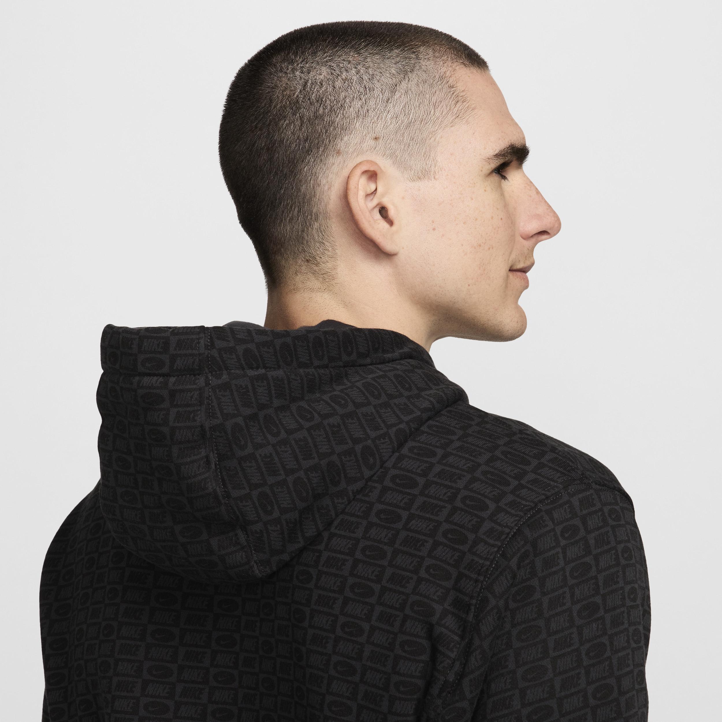 Mens Nike Sportswear Patterned Club Fleece Pullover Hoodie Product Image