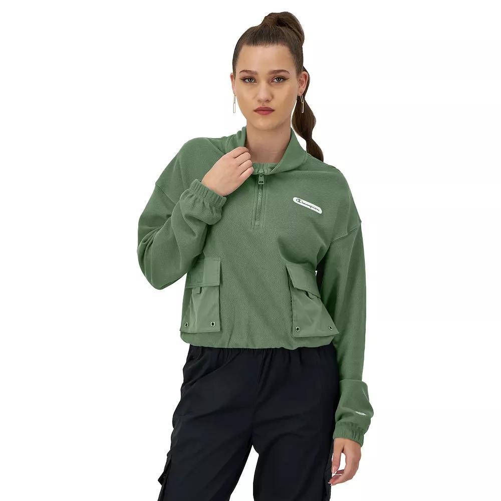 Women's Champion® Campus Pique 1/4-Zip Pullover, Size: XXL, Black Product Image