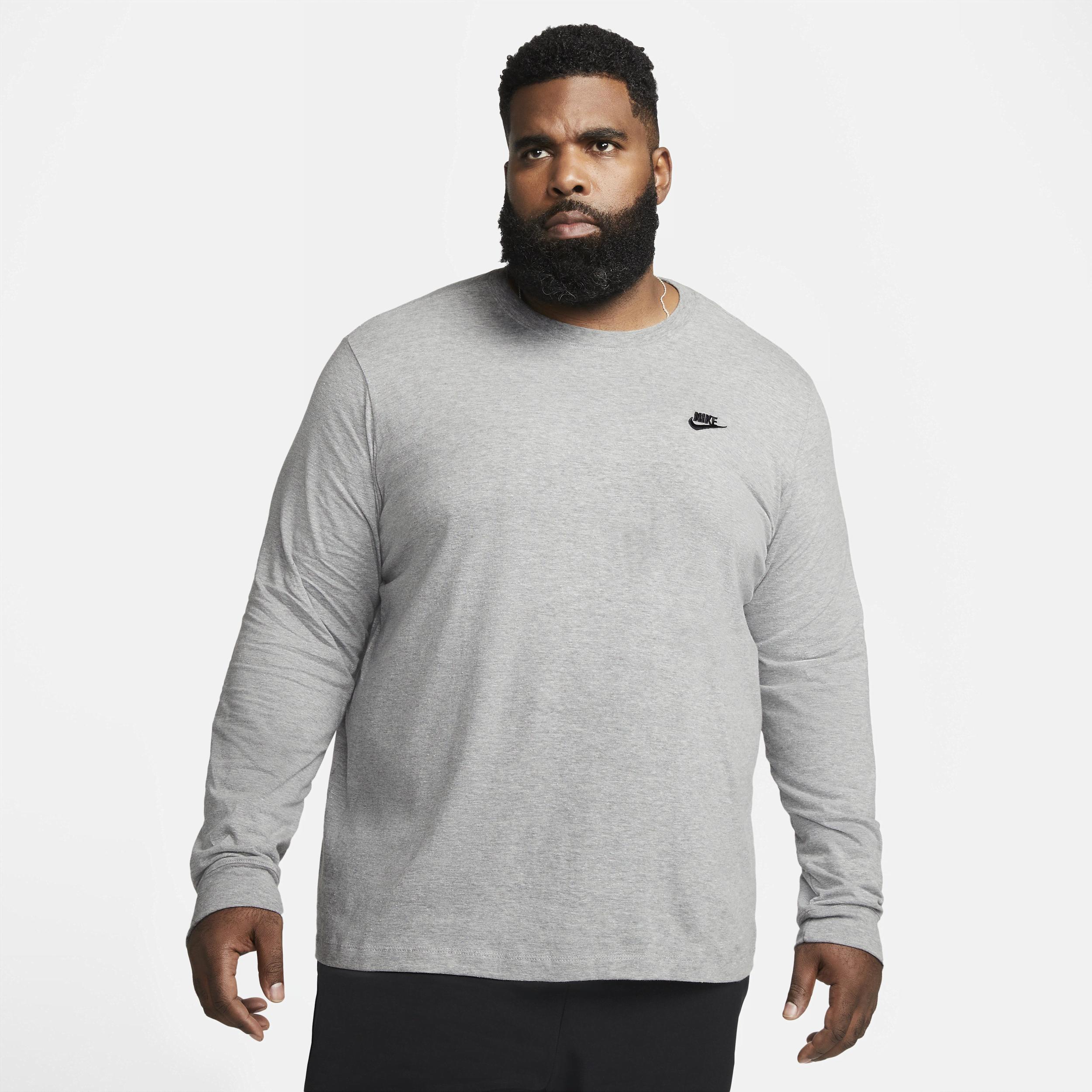 Nike Mens Nike Sportswear Long Sleeve T-Shirt - Mens Black/Grey Product Image