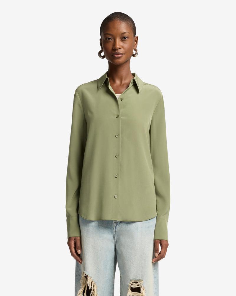 Long Sleeve Silk Blouse Product Image