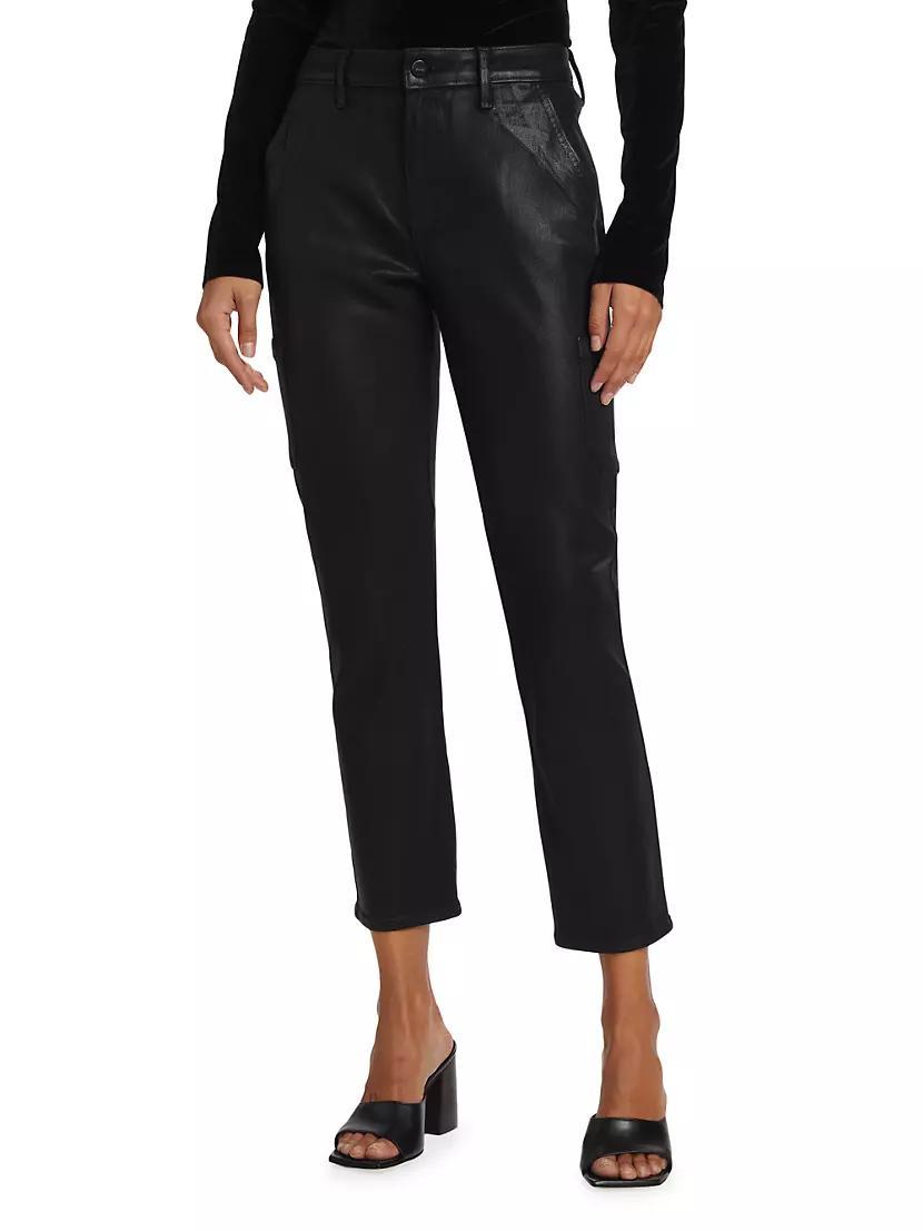 Jolie Coated Straight-Leg Crop Pants Product Image
