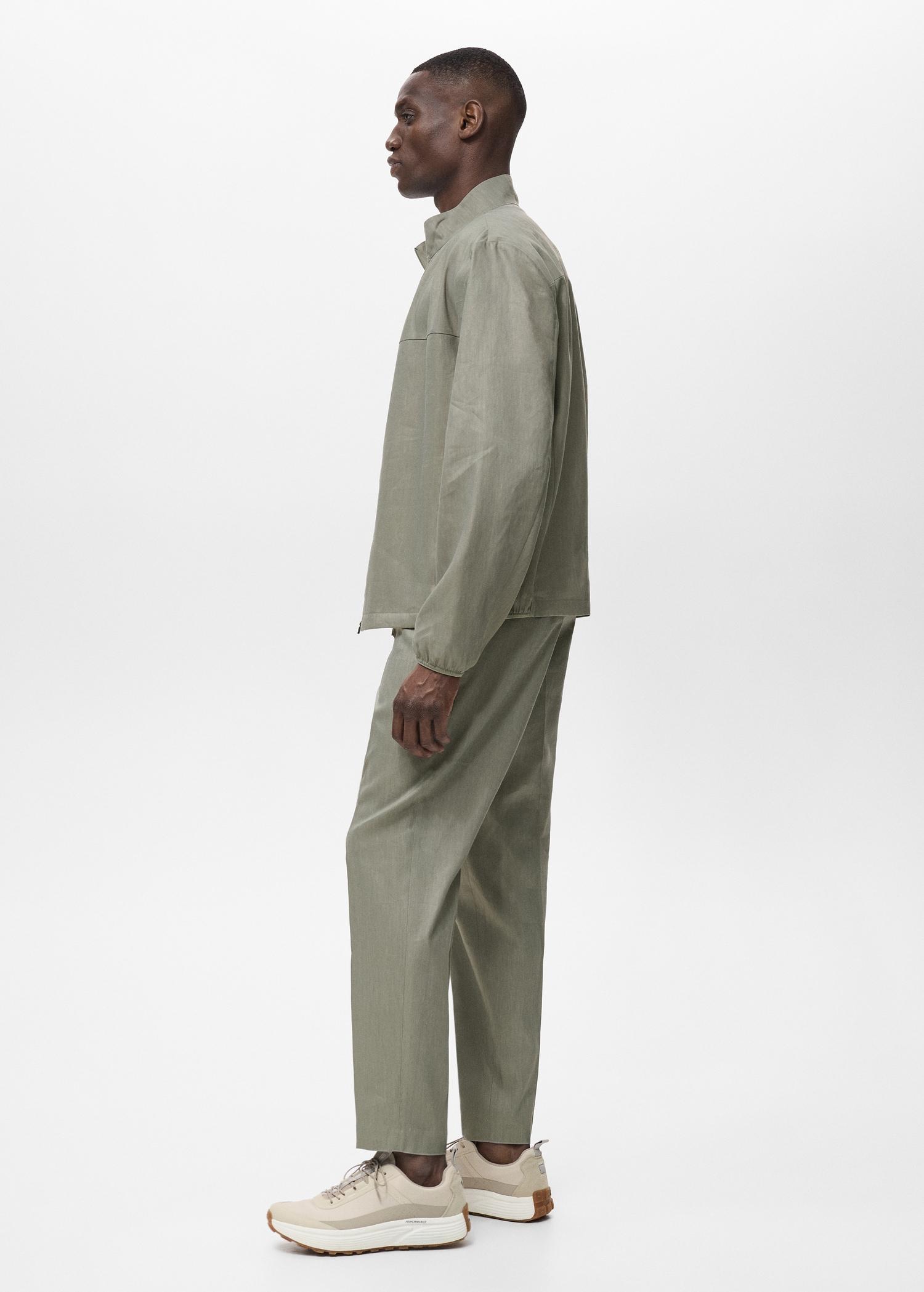 Pleated linen pants - Men | MANGO USA Product Image