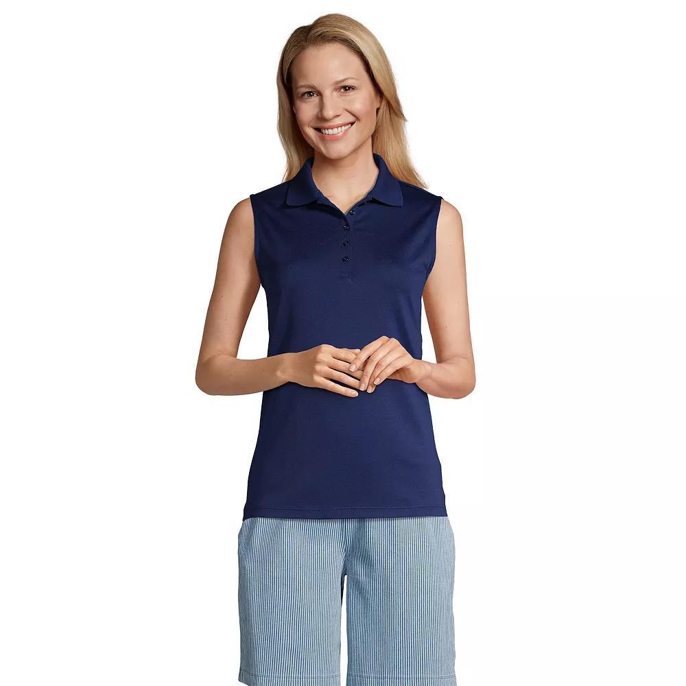 Petite Lands' End Supima Cotton Polo Tank Top, Women's, Size: Large Petite, Deep  Blue Product Image