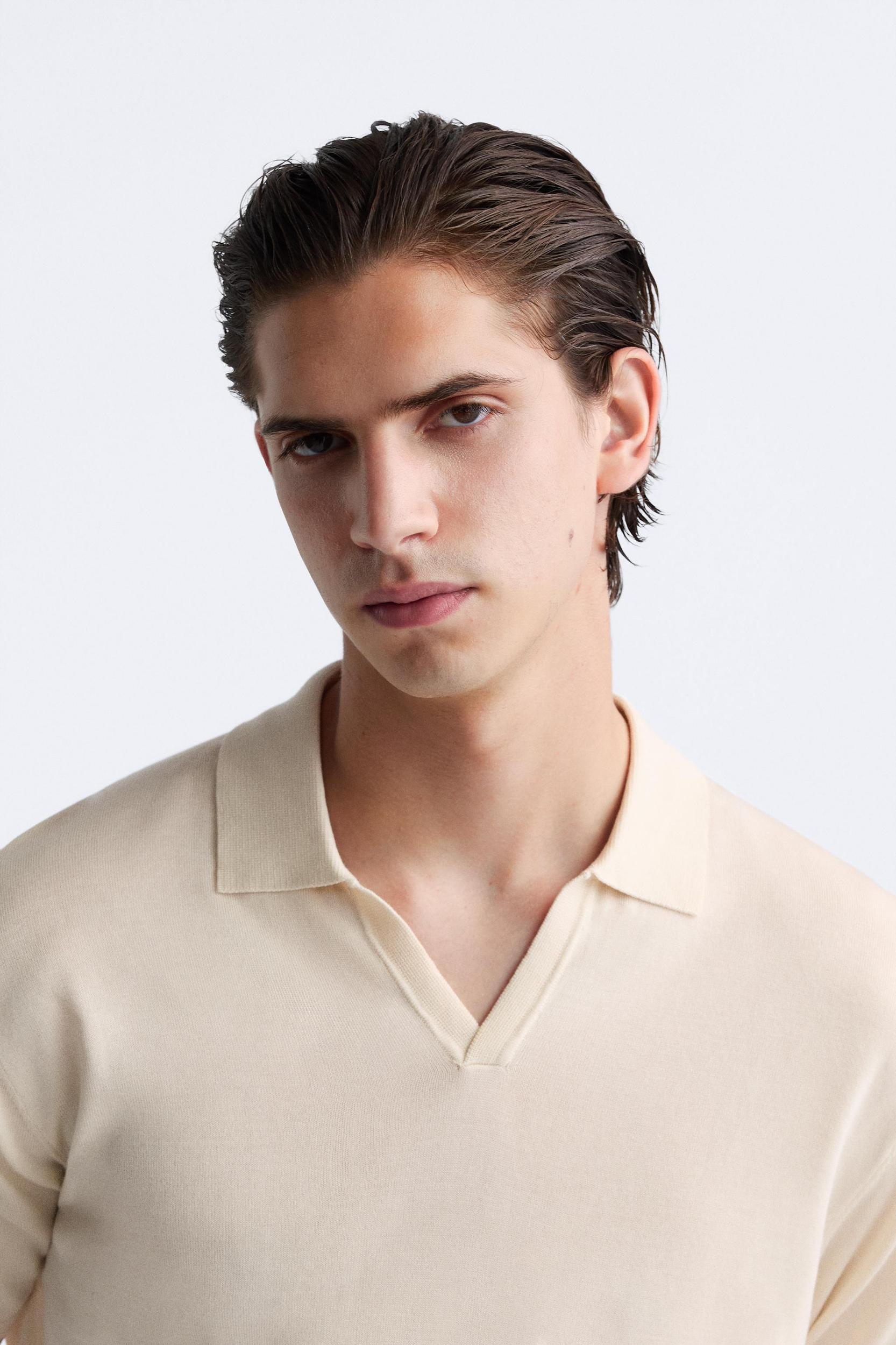 LYOCELL BLEND KNIT POLO SHIRT Product Image